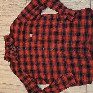 Carhartt Red and Black Checkered Flannel Shirt